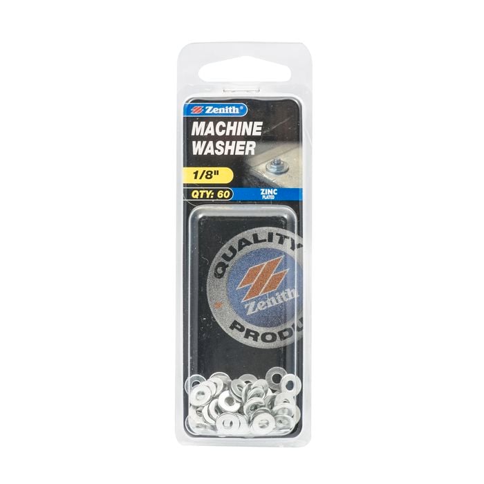 Zenith 1/8" Zinc Plated Machine Washer - 60 Pack