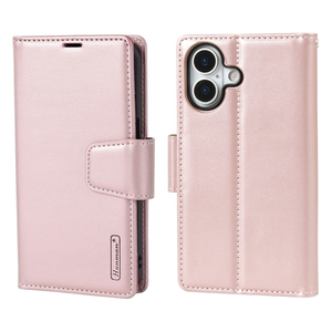 For Apple iPhone 17 Genuine Hanman 2 in 1 Detachable Magnetic Flip Leather Wallet Cover Case (Rose Gold)