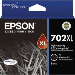 Epson GENUINE Original Epson 702XL Black Ink Cartridge WF-3720 WF-3725 T345192