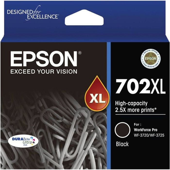 Epson GENUINE Original Epson 702XL Black Ink Cartridge WF-3720 WF-3725 T345192