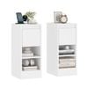 Ufurniture LED Bedside Table Set of 2 Nightstand Sofa Side Table Couch Table, White