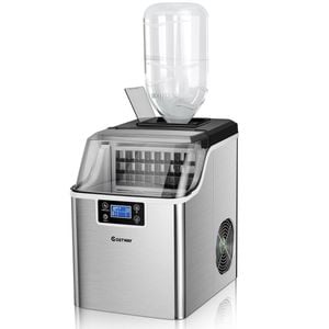Costway 20kg 3.2l Stainless Ice Maker Portable Ice Cube Commercial Machine Silver