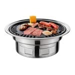 NNEOBA 13-Inch Round Charcoal Grill Portable Tabletop BBQ Smoker Silver