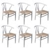 Levede 6pcs Replica Hans Wegner Dining Chairs - White
