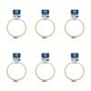 6pk Malli Sewing Round Wooden Embroidery/cross Stitch Diy Fabric Hoop 15cm Brown
