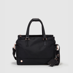 Nere Black Twill Triple Compartment Tote