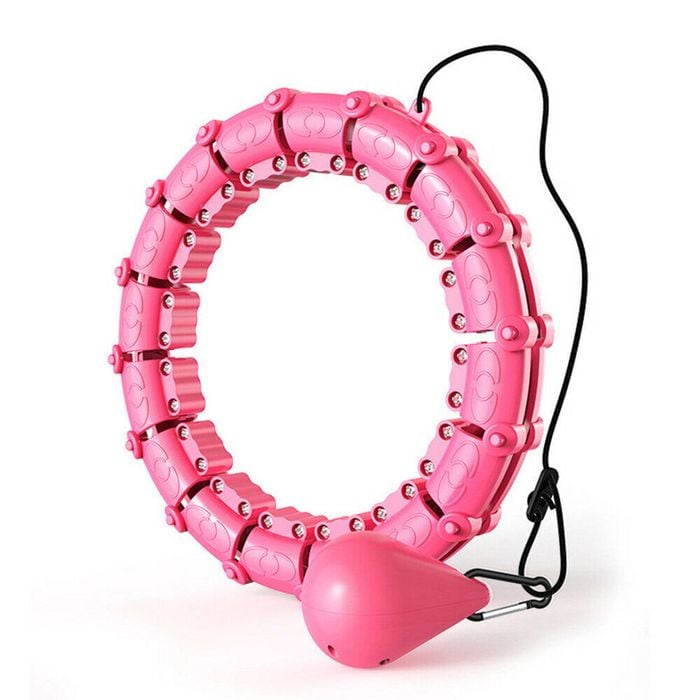 Provecta 24 Knots Smart Hula Hoop Pink Adjustable Weighted Fitness Hoop With Massage Function