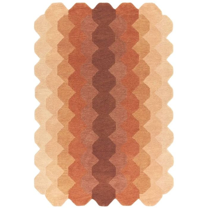 The Rug Connection Asiatic Hive Rust 290x200cm - Large Hand Tufted Wool Indoor Floor Rug