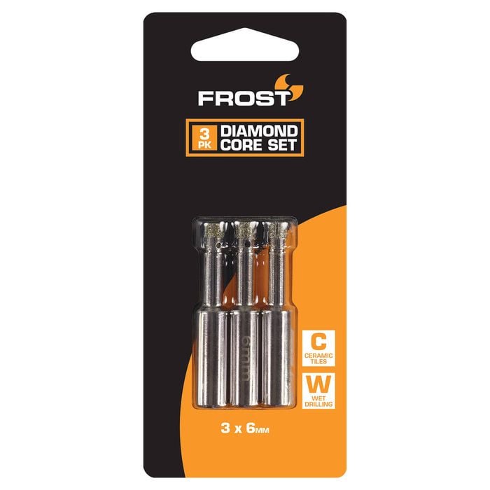 Frost 6mm 3 Piece Diamond Core Bit Set