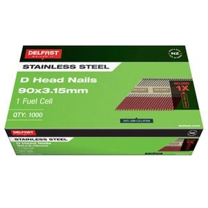 Delfast 90 x 3.15mm D-Head Ring Stainless Steel w/Fuel 1000pk
