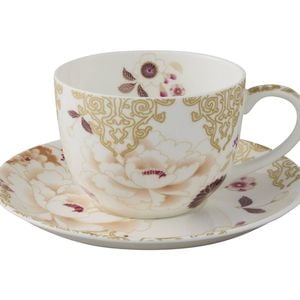 Maxwell And Williams Kimono Cup Saucer Bone China Gift Boxed 300ml White