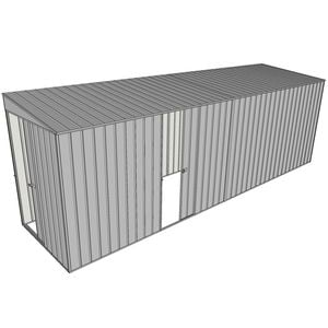 Build-a-Shed 1.5 x 6 x 2m Sliding Door Tunnel Shed With 1 Sliding Side Door - Zinc
