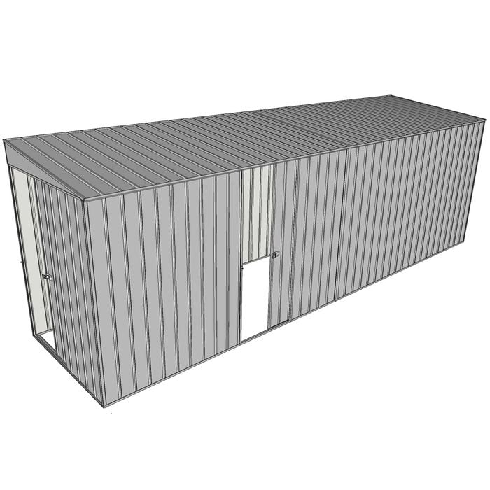 Build-a-Shed 1.5 x 6 x 2m Sliding Door Tunnel Shed With 1 Sliding Side Door - Zinc
