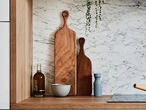 Wooden chopping boards.