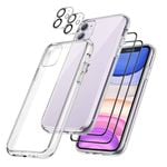 3 in 1 Case for iPhone 11 with 2-Pack Screen Protector and 2-Pack Camera Lens Protector For iPhone 11 Proamax