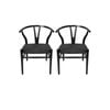 Sk Designer Living | Pack Of 2 | Replica Hans Wegner Wishbone Chair - Black