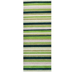 Designer Handmade Xylo Wool Rug-6295-Green-80x300cm