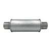 GASO Round Muffler, 3" In/Out, Centre/Centre, 5" Diam x 12" Straight Through Chambered