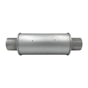 GASO Round Muffler, 3" In/Out, Centre/Centre, 5" Diam x 12" Straight Through Chambered