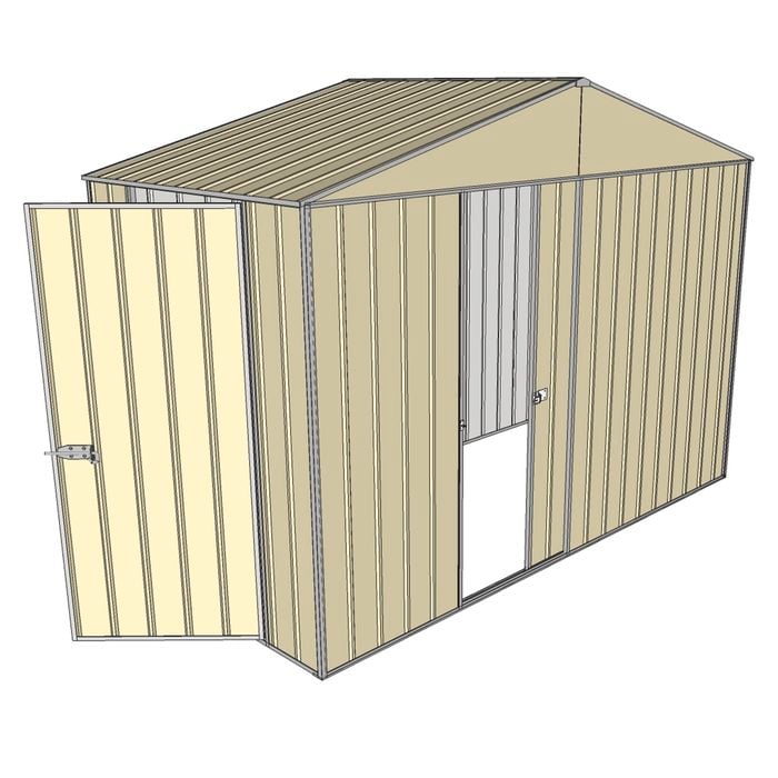 Build-a-Shed 3.0 x 1.5 x 2.3m Gable Single Hinged Side Door Shed - Cream