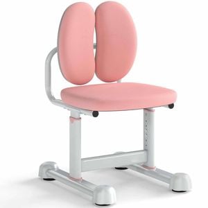 Costway Desk Chair Upholstered Study Chair Computer Chair Task Chair Pink