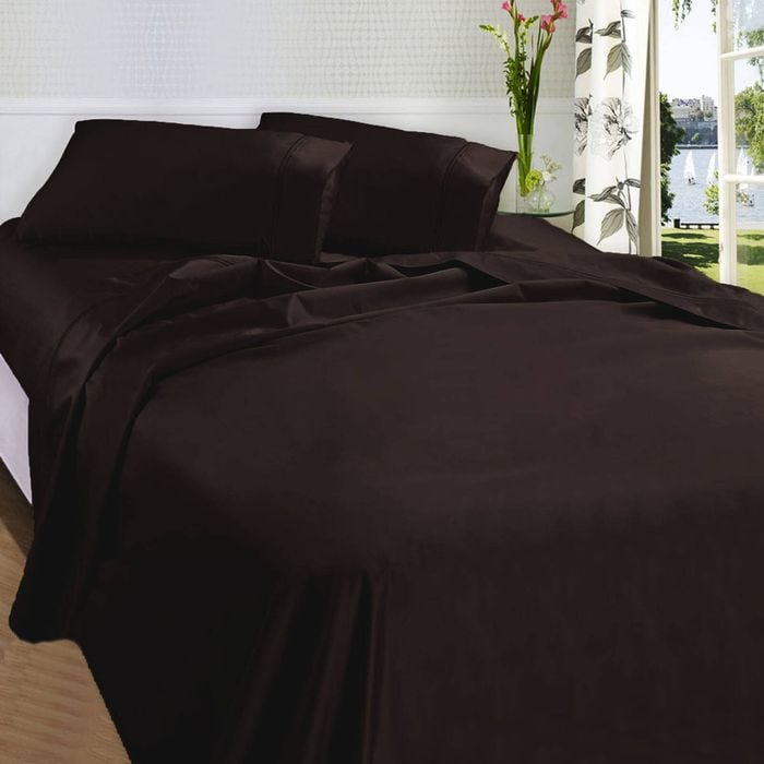 Fieldcrest 875TC Egyptian Cotton Sateen Sheet Set Chocolate Queen