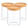 Argon Tableware Glass Storage Jar - Cork Lid - 750ml - Modern Round Scandi Organisation Container Glass Jar - Set Of 3