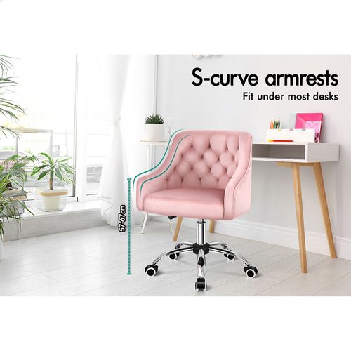 ALFORDSON Velvet Office Chair Pink Bunnings Australia