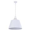 Cla Lighting Cloche Interior Bell Shape Metal Pendant Light With White Shade And Beige Travertine Highlight