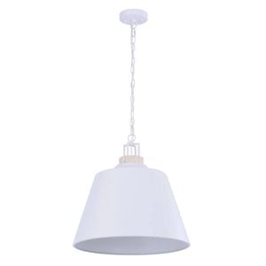Cla Lighting Cloche Interior Bell Shape Metal Pendant Light With White Shade And Beige Travertine Highlight