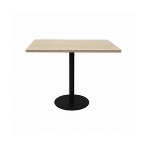 Olg Disc Meeting Table Black Frame Nordic Maple Top 600mm Square