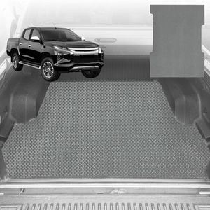 6D Diamond Ute Tub Mat for Mitsubishi Triton Club Cab (MQ MR) 2015-2023 (with Spray on Liner or no Liner) - Grey
