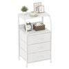 Advwin Bedside Table 3 Fabric Drawer with Storage Shelf White