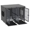 P&P Black Heavy-Duty Metal Dog Crate With Divider And Removable Trays 130x100x100cm