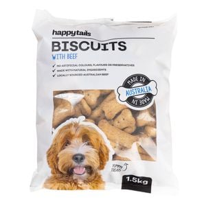 Happy Tails 1.5kg Biscuits With Beef Dog Treats