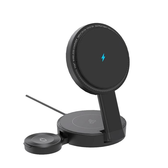 Laser ChargeCore 3 In 1 Foldable Wireless Charger Stand (Black)