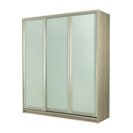 Bedford 1717mm 3 Door Sliding Robe Bundle With White Glass Doors - Light Ash