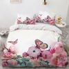 3D Plum Butterfly 343 Bed Pillowcases Quilt King Single Size