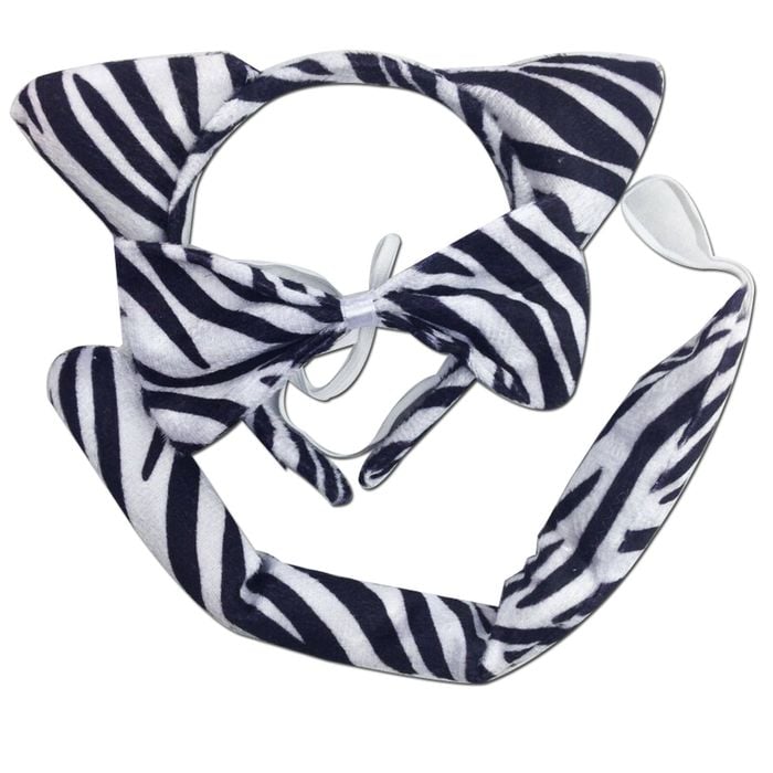 3pcs Set Animal Costume Dress Up Party Bow Tie Tail Ears Book Week Zebra