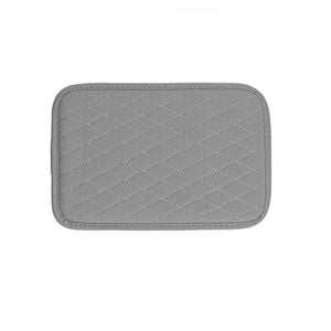 Catzon Car Center Console Cover Thin Leather Car Armrest Cover Cushion-gray