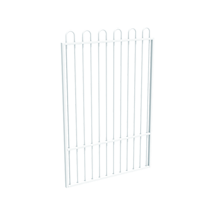 ProtectorAl 800 - 1200 x 1800mm Pearl White Aluminium Loop Top Pool Gate With Mid Rail