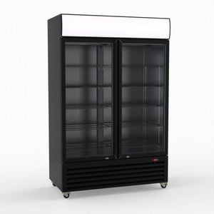 Thermaster Large Two Glass Door Colourbond Upright Drink Fridge LG-1200BP