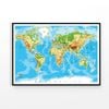 World Map Geological Print 100% Australian Made 90x60cm (Poster)
