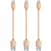 iWill 3 Pack 20cm Short Data Transfer Charger Charging Micro USB Cable Cord Bulk Braided Gold Nylon