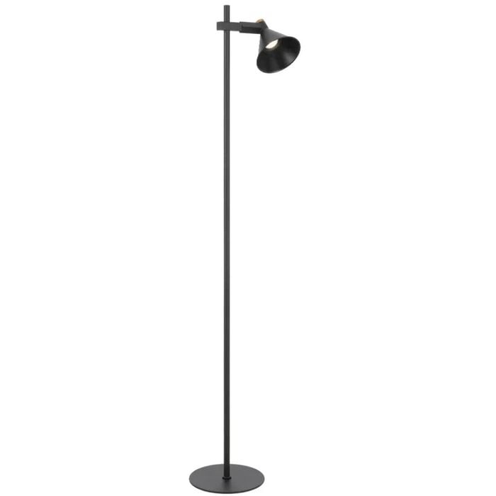 Telbix Rosner Modern Standing Floor Lamp Light Foot Switch Metal Black Sand