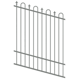 ProtectorAl 0350-1200W x 1200H Palladium Silver Loop & Spear Top Pool Fence Panel Raked Up to 15º