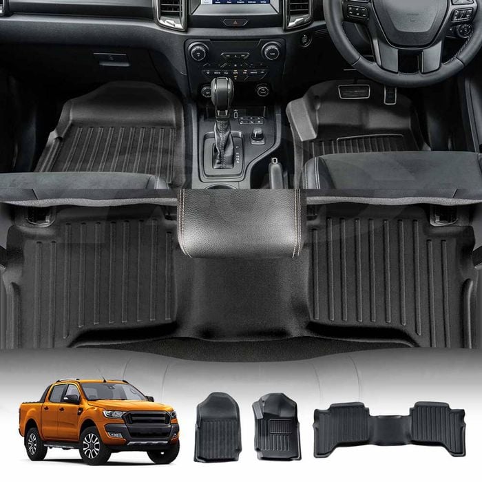 3D All Weather Car Floor Mat Carpet Liner Complete Set for Ford Ranger PX PX2 PX3 Dual Cab 2011-2020