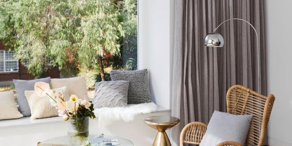 Living room with Scandi decor.