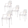SD House Set of 4 - Philippe Starck Replica Louis Ghost Dining Armchair - clear