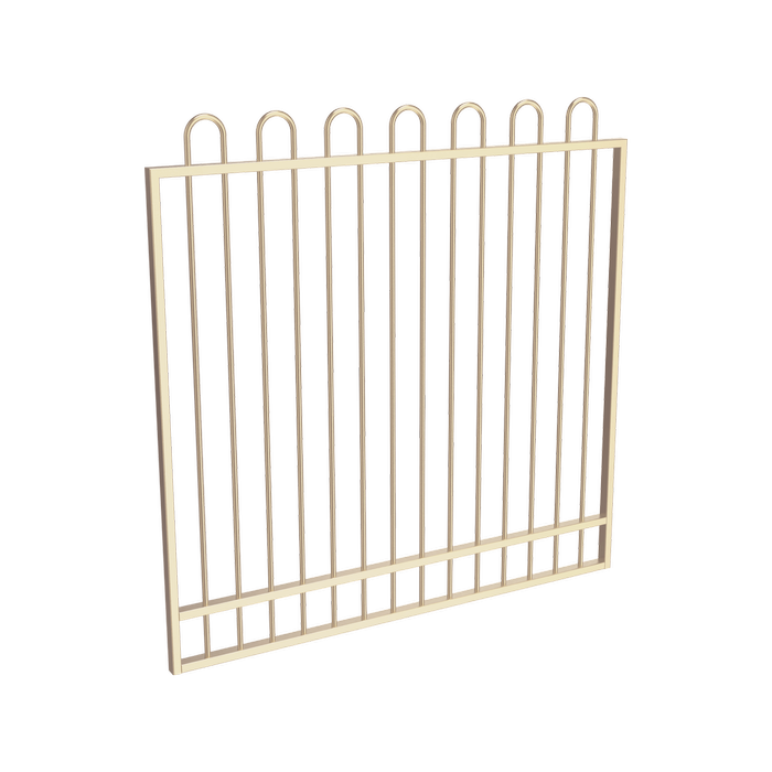 ProtectorAl 1201 - 1500 x 1500mm Primrose Aluminium Garden Gate Loop Top with Mid Rail